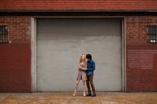 Romantic couple city with engagement ring after proposal 23